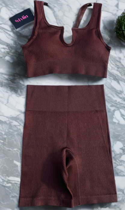 Dark Brown Short Set