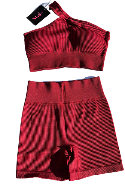 Burgundy Short Set