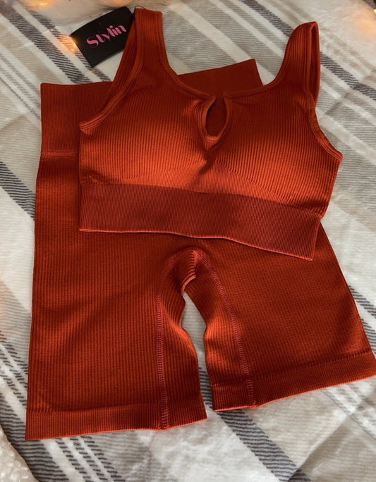 Orange Short Set