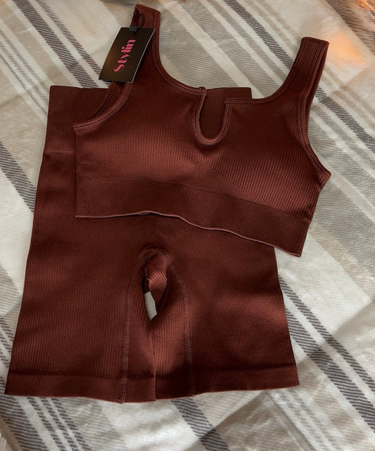 Dark Brown Short Set